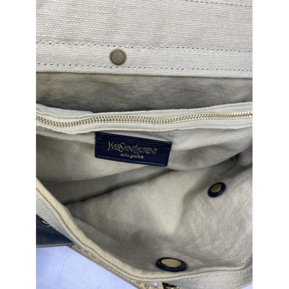 Saint Laurent Muse Two Ysl Embossed Rive Gauge Greenblack Leather Should… - Picture 10 of 11